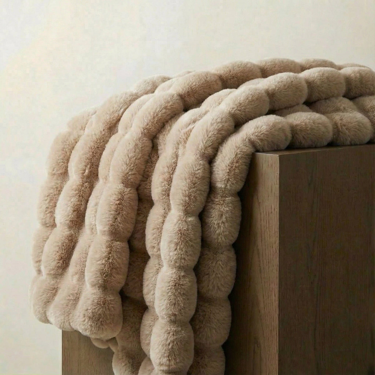 Sedgwick Faux Rabbit Fur Throw Blanket and Cushion