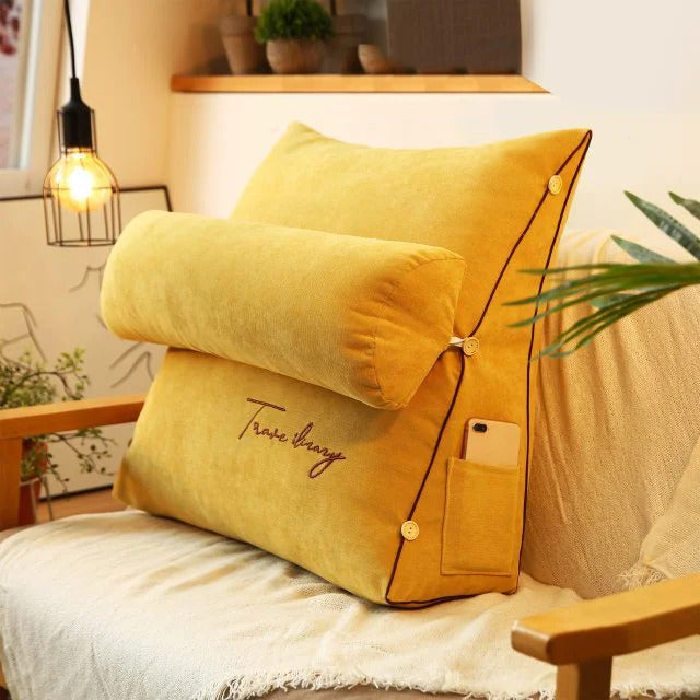 Dacre Backrest Reading Pillow Adjustable Neck Roll Pockets