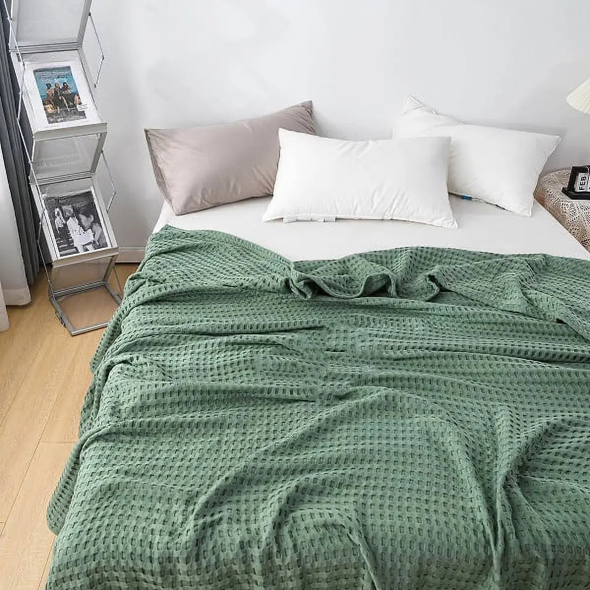 Broadway Cotton Waffle Blanket Lightweight Breathable Throw