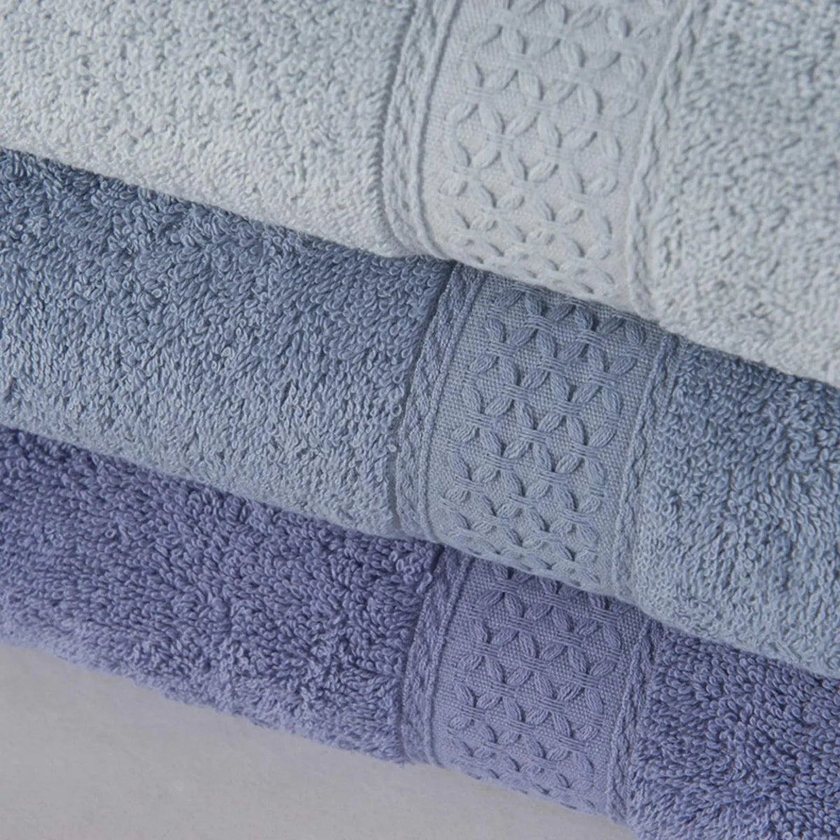 Settle Cotton Washcloth Set of 3 Diamond Dobby Trim