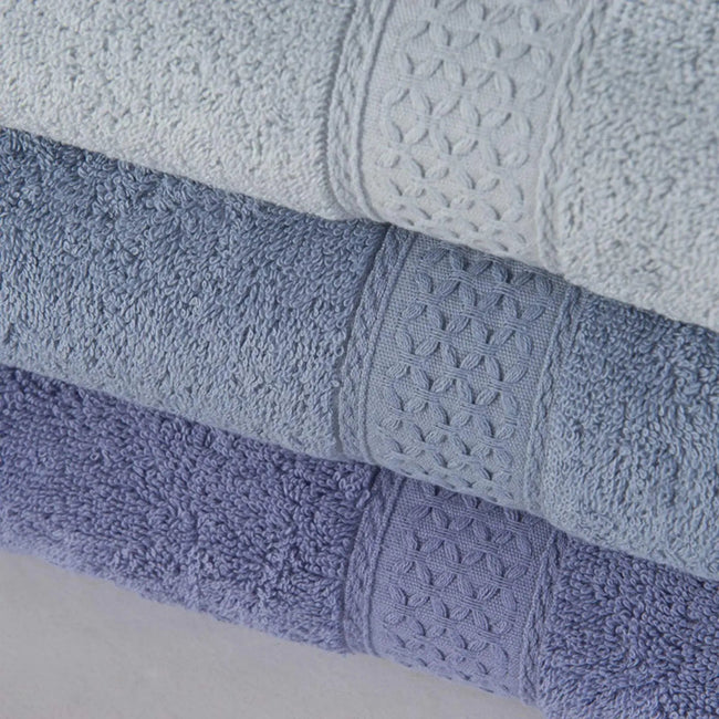 Settle Cotton Washcloth Set of 3 Diamond Dobby Trim