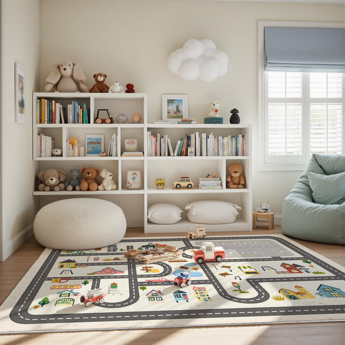 Porlock Kids Play Mat Rug Road and Parking Lot Design