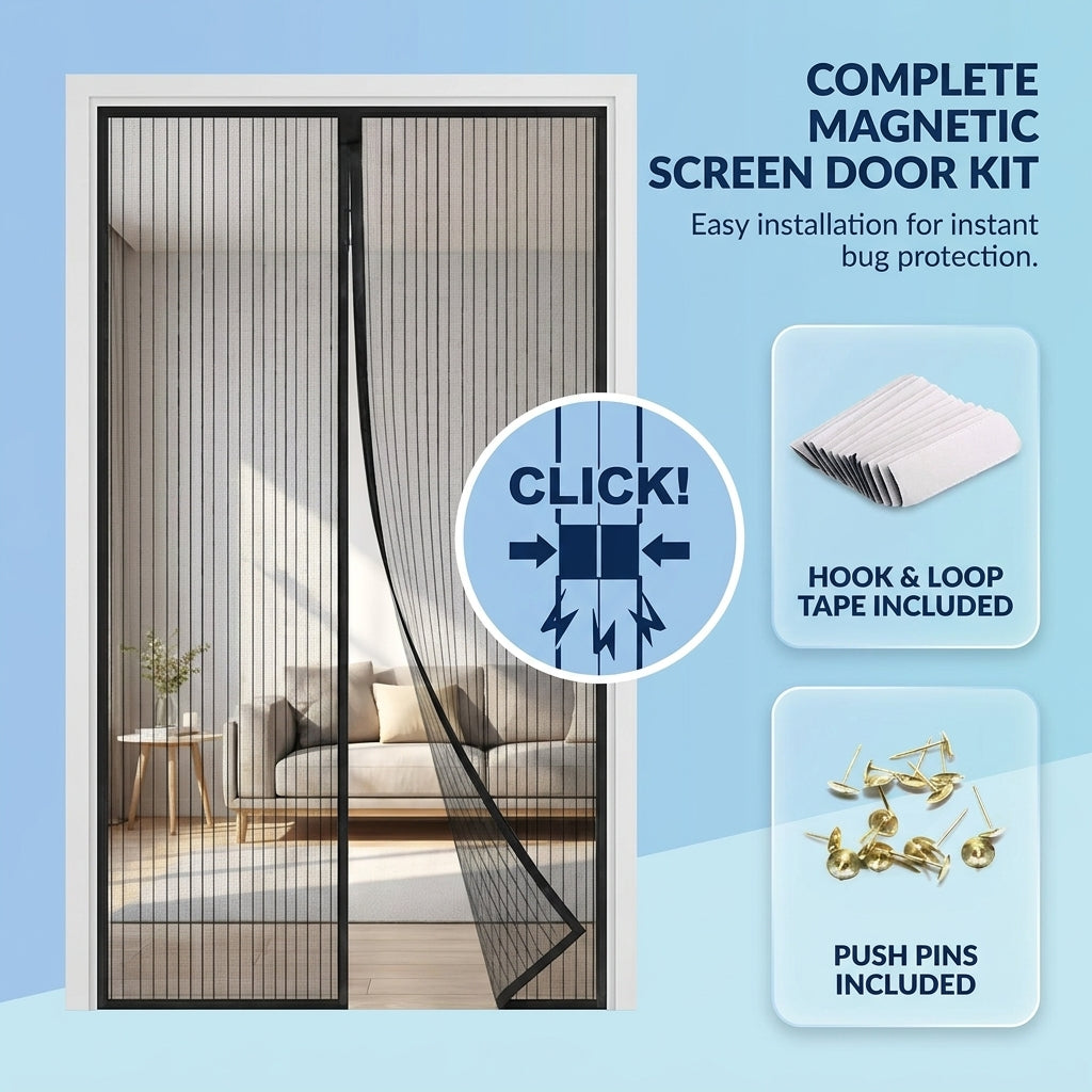 Orford Magnetic Fly Screen Door Mesh Curtain
