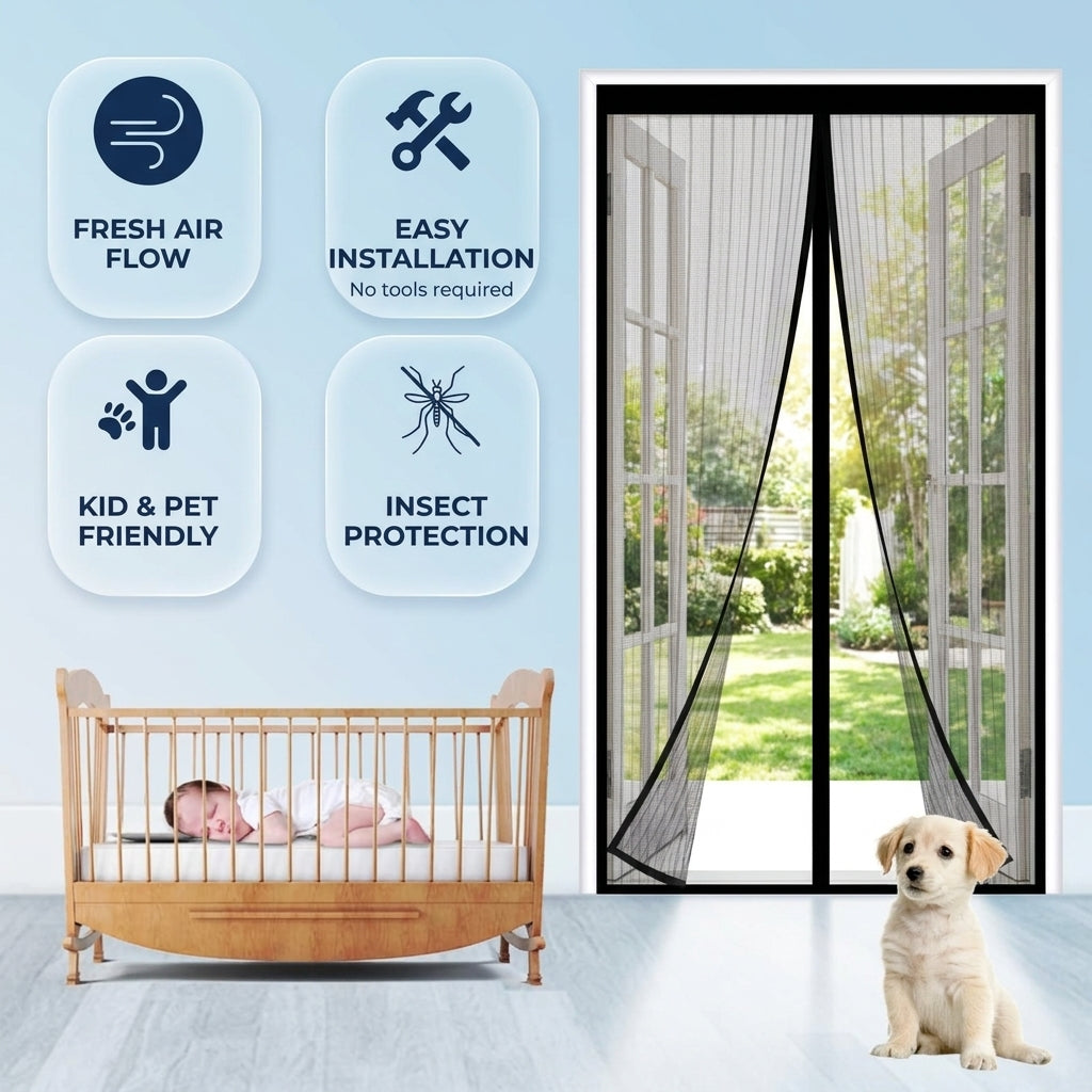 Orford Magnetic Fly Screen Door Mesh Curtain
