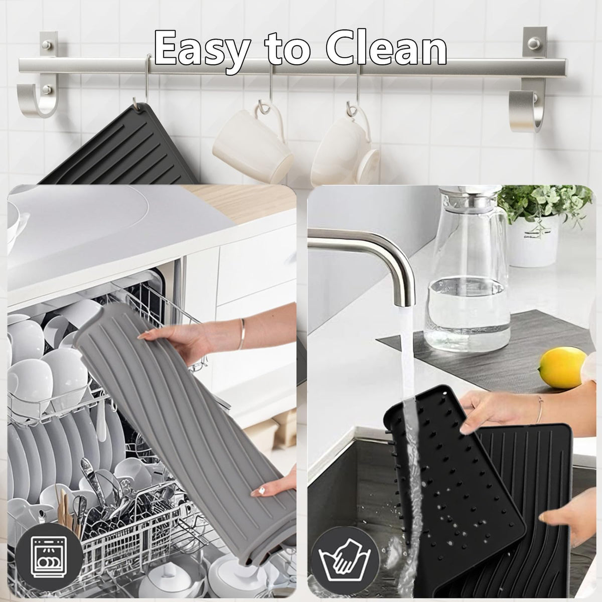 Southwold Silicone Dish Drying Mat Countertop Drain Pad