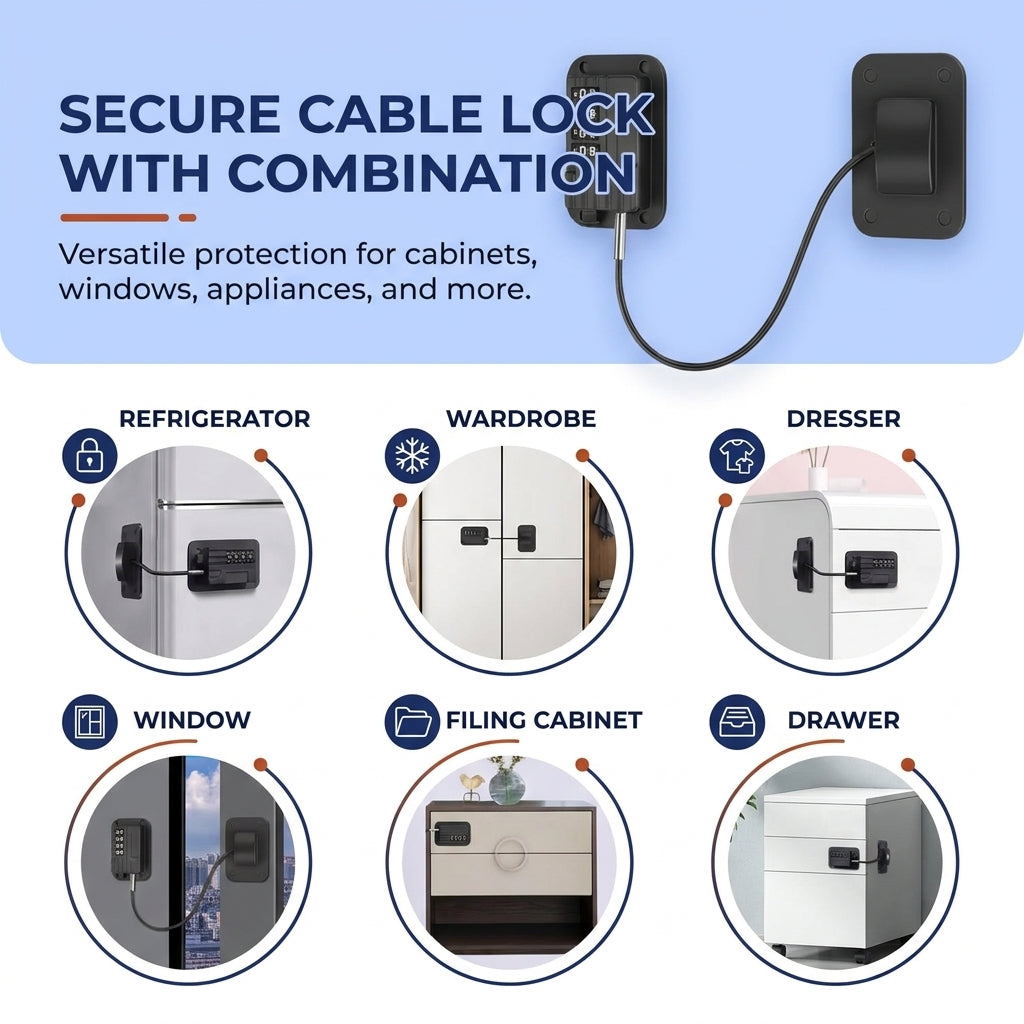 Wells Combination Fridge Lock 4 Digit Code Cabinet Lock