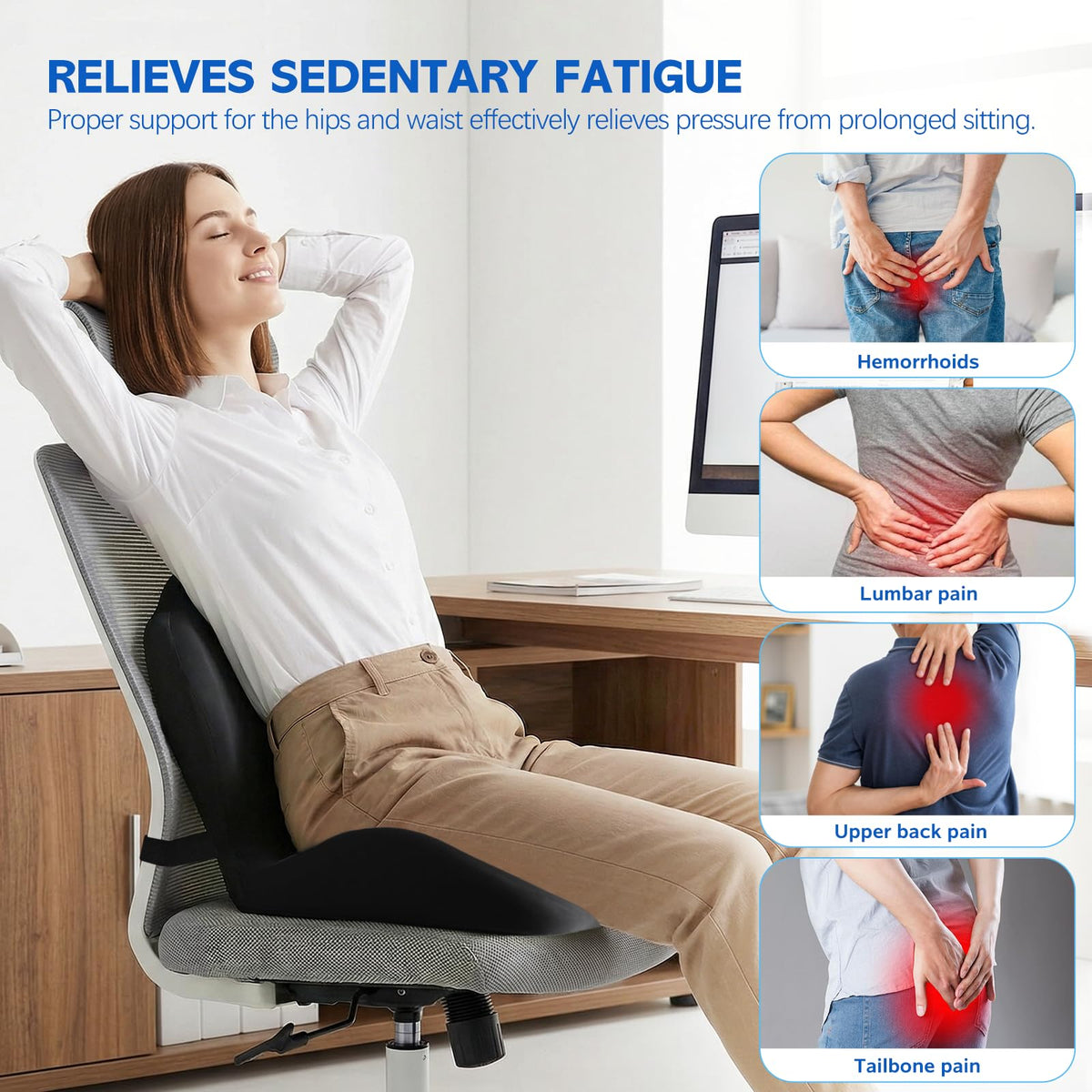 Shere Memory Foam Seat Cushion Contoured Chair Pad