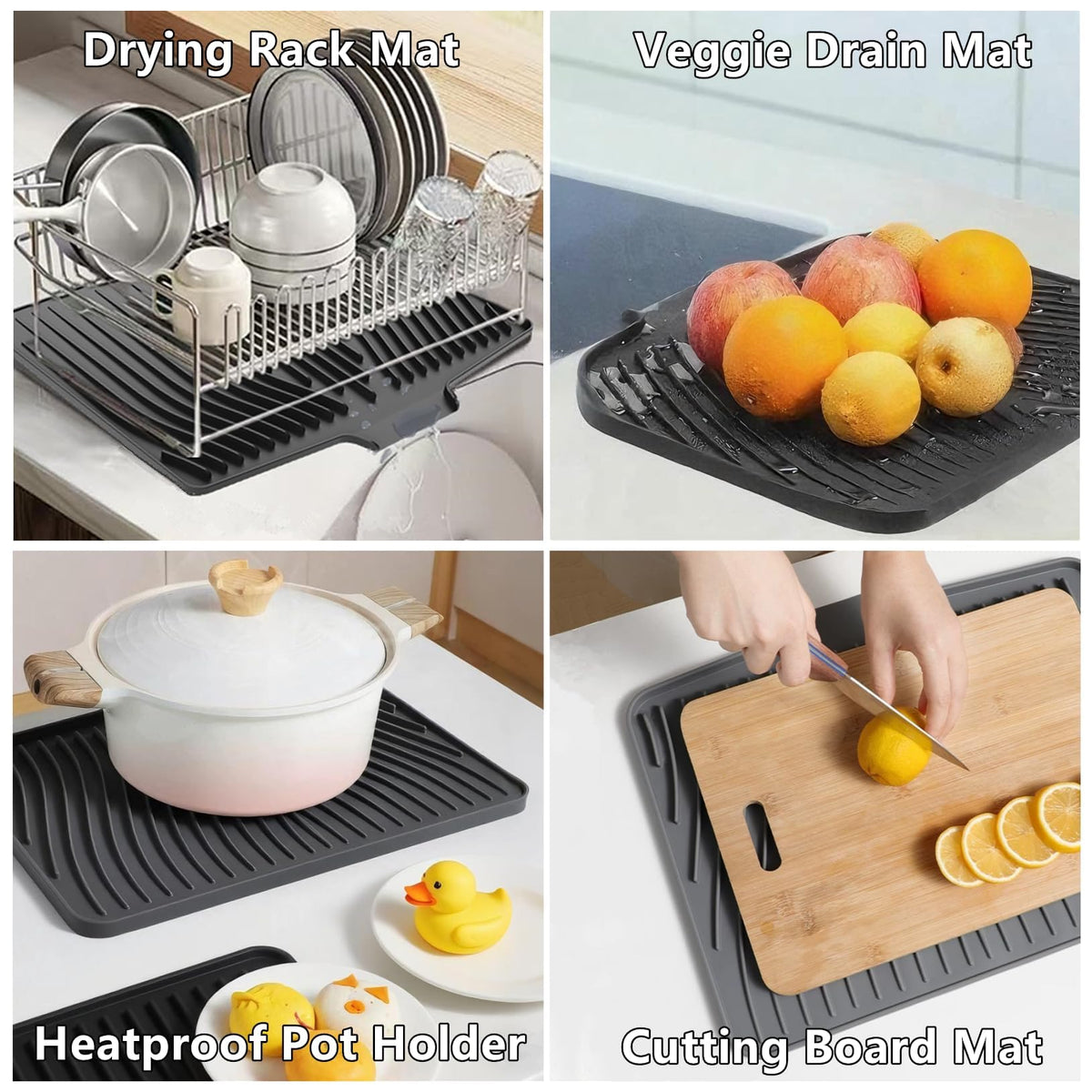 Southwold Silicone Dish Drying Mat Countertop Drain Pad
