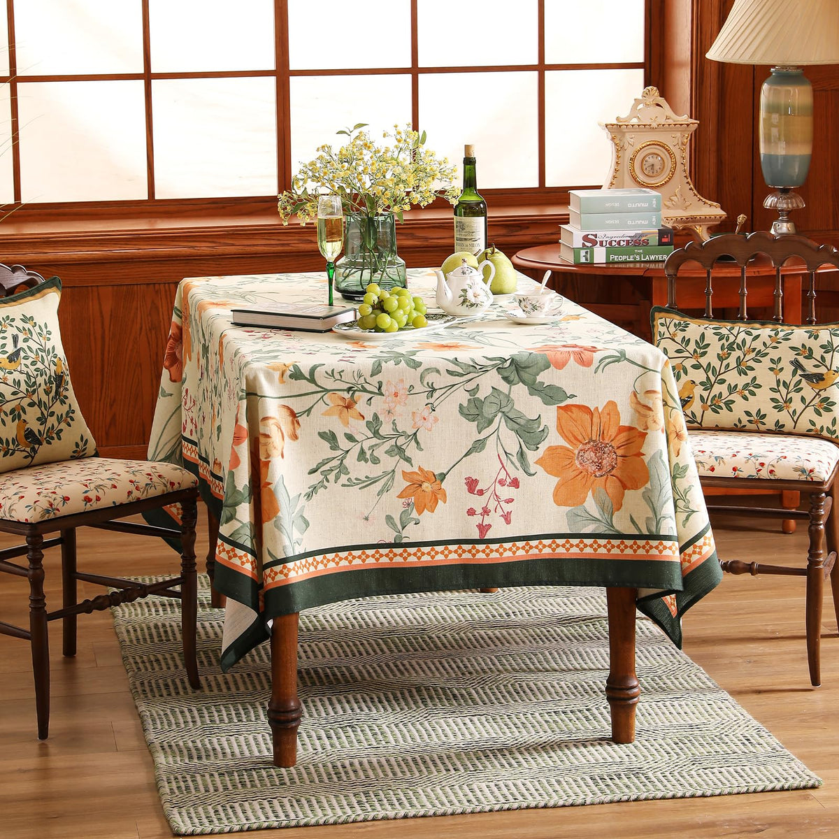 Tintagel Vintage Floral Tablecloth Linen Look Table Cover
