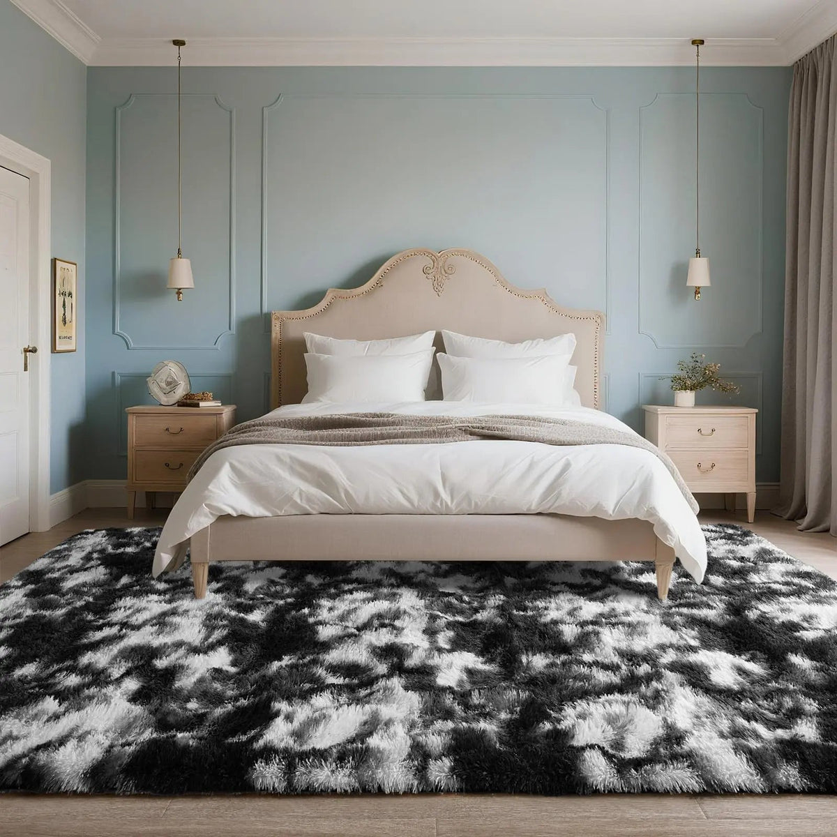Dedham Fluffy Shaggy Area Rug Nordic Bedroom Rug