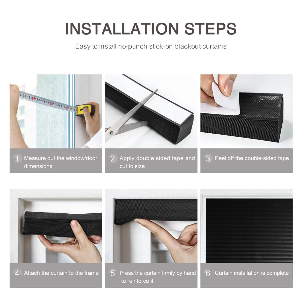 Danby Stick On Blinds No Drill Cut to Size Blackout