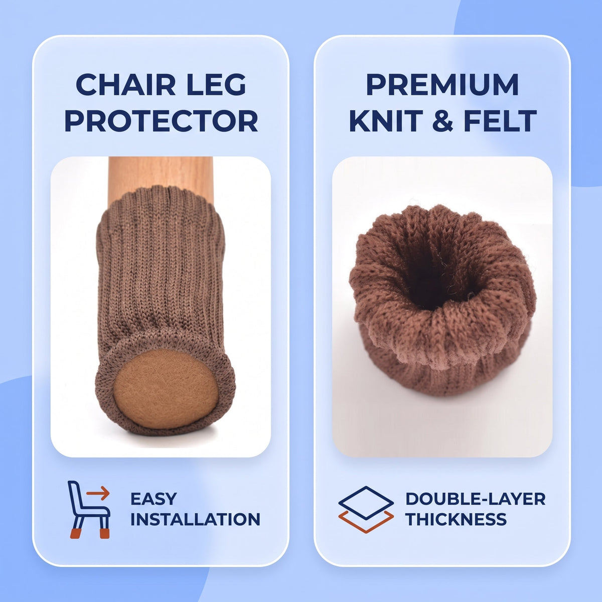 Beaulieu Knitted Chair Leg Socks Set of 16 Floor Protectors