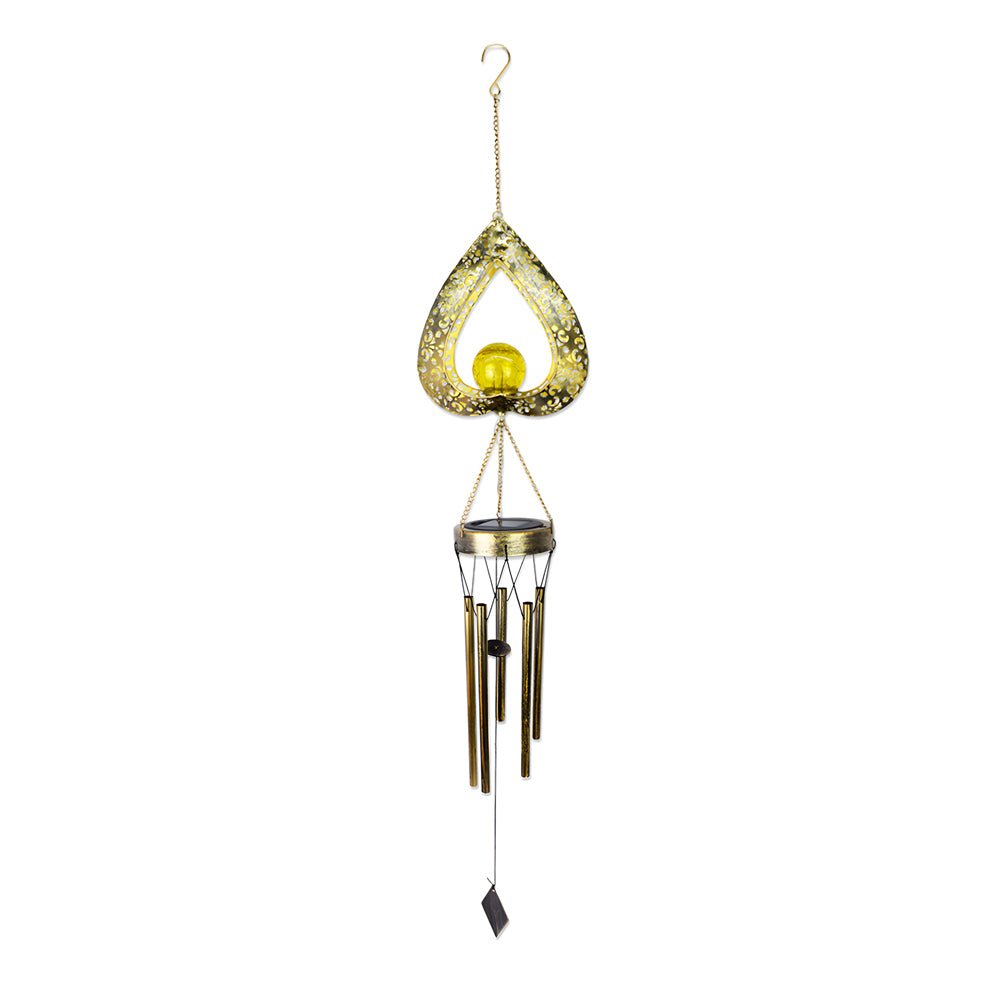 Bamburgh Heart Wind Chime Solar Light Hanging Garden Lamp