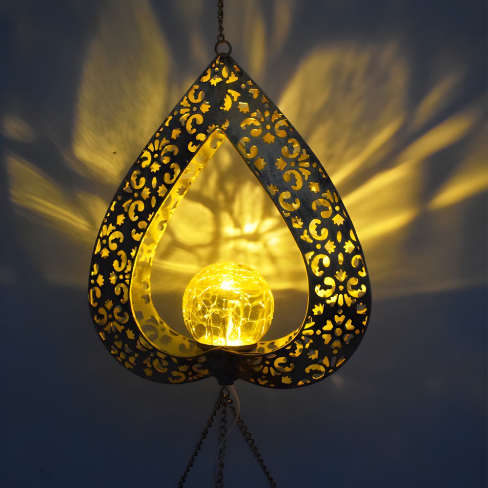 Bamburgh Heart Wind Chime Solar Light Hanging Garden Lamp