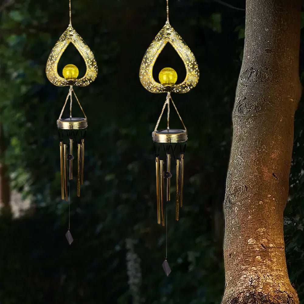 Bamburgh Heart Wind Chime Solar Light Hanging Garden Lamp