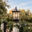 Wylam Vintage Lantern Pillar Light Solar or Hardwired