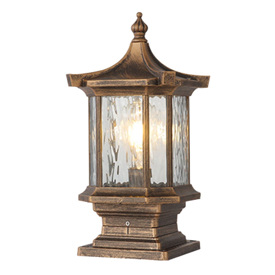 Wylam Vintage Lantern Pillar Light Solar or Hardwired