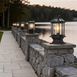 Wylam Vintage Lantern Pillar Light Solar or Hardwired
