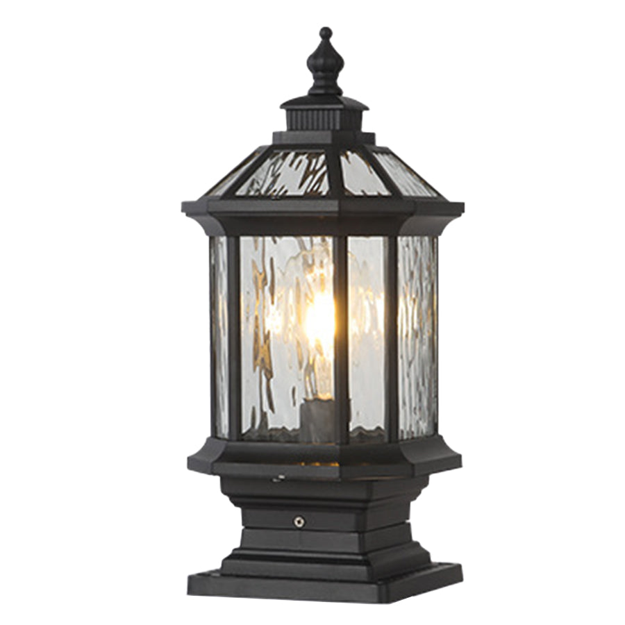 Wylam Vintage Lantern Pillar Light Solar or Hardwired