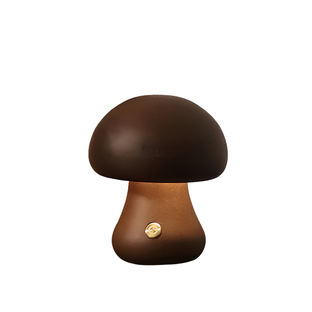 Cawood Wooden Mushroom Table Lamp Cordless Night Light