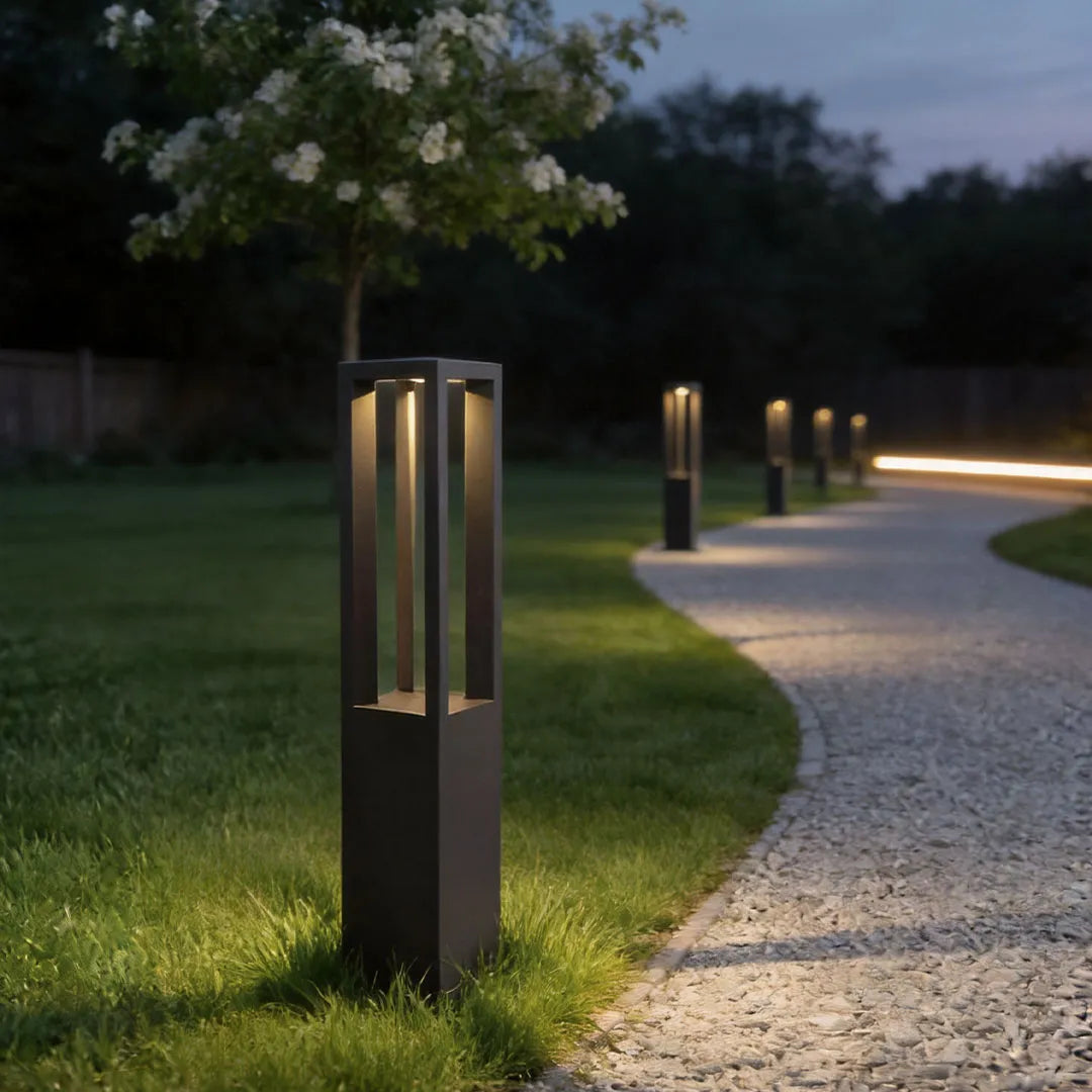 Hebden LED Bollard Light Black Die-Cast Four Heights IP54