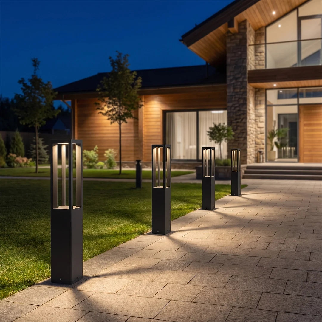 Hebden LED Bollard Light Black Die-Cast Four Heights IP54