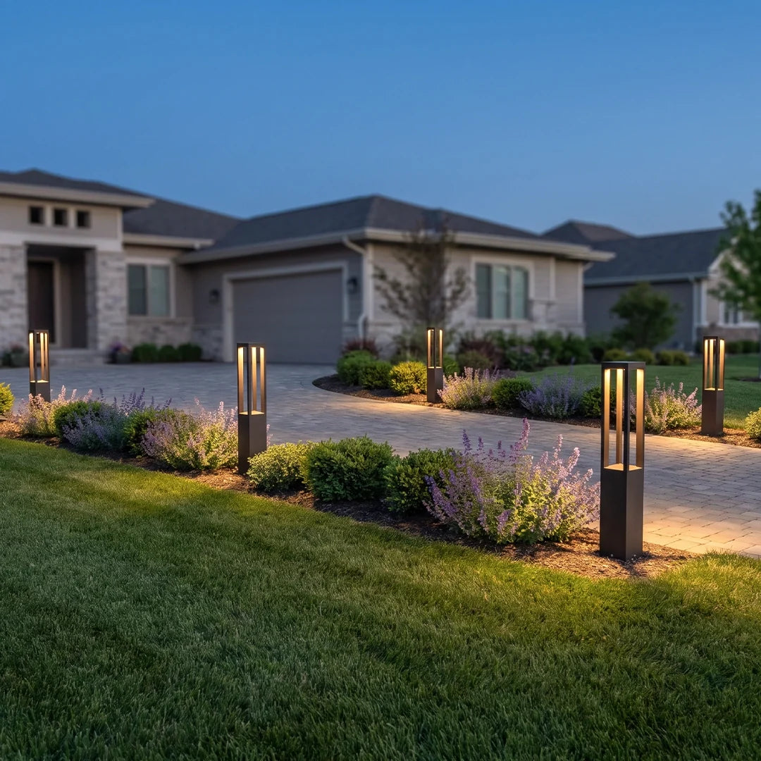 Hebden LED Bollard Light Black Die-Cast Four Heights IP54