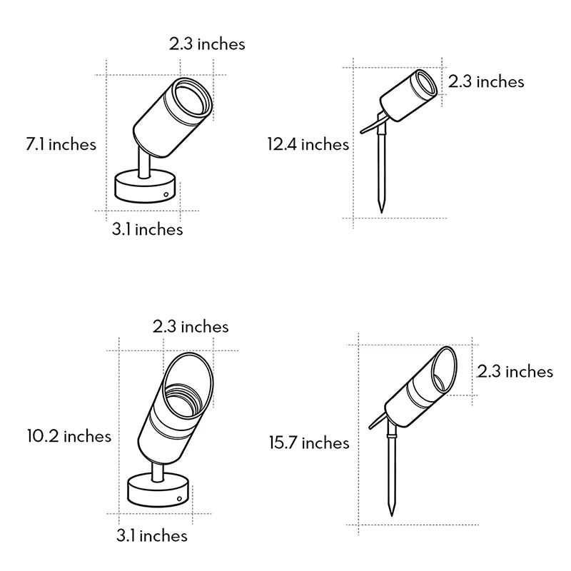 Fowey Adjustable LED Garden Spotlight Spike or Base Mount