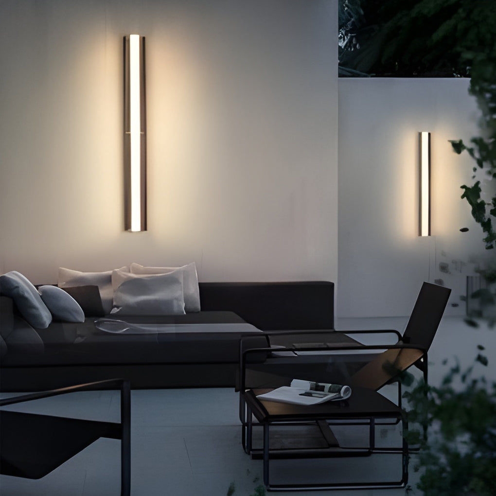 Ovington Solar Linear Wall Light Black Wire Free