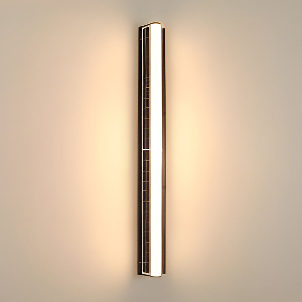 Ovington Solar Linear Wall Light Black Wire Free