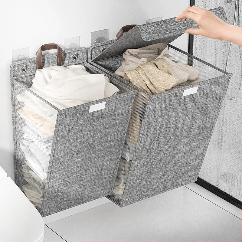 Wallora Foldable Wall Mounted Laundry Basket Punch Free