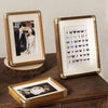 Brooks Wooden Tabletop Photo Frame Brass Corners Vintage
