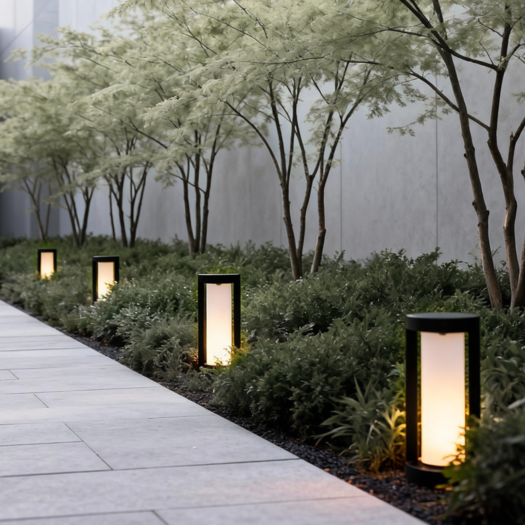 Eyam Cylinder Bollard Light Solar or Hardwired Path Light