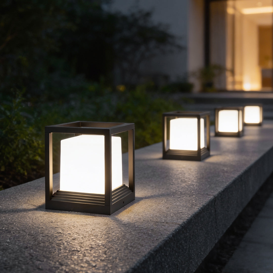 Gargrave Square Pillar Light Solar or Hardwired Garden Post