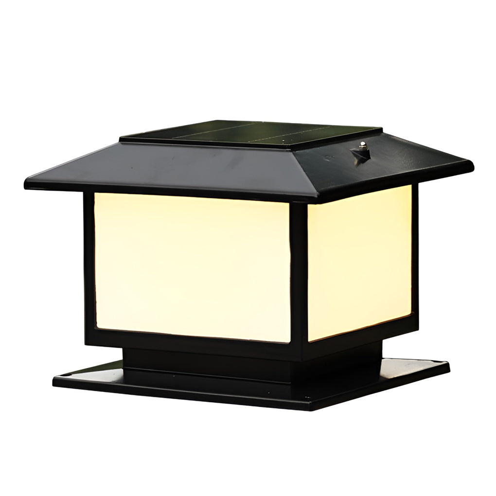 Allendale Square Pillar Light Solar or Hardwired Black