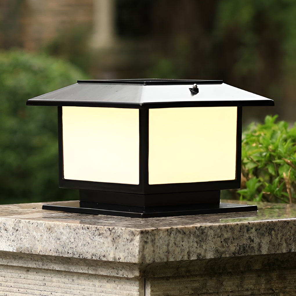 Allendale Square Pillar Light Solar or Hardwired Black
