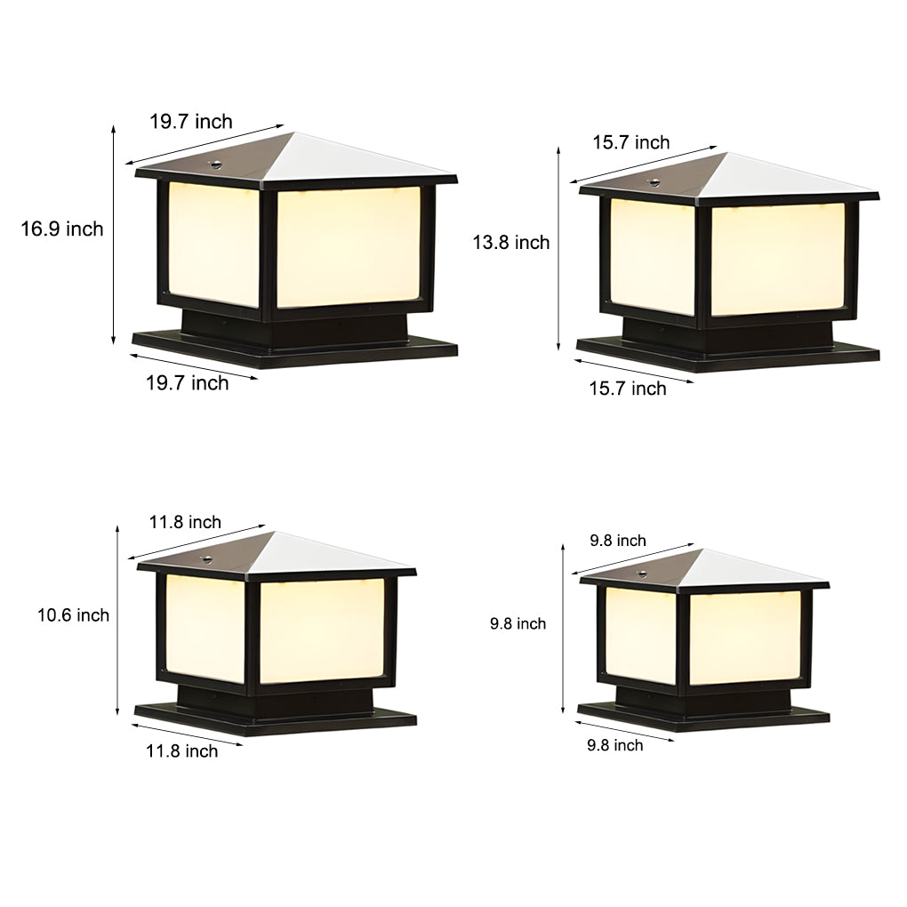 Allendale Square Pillar Light Solar or Hardwired Black
