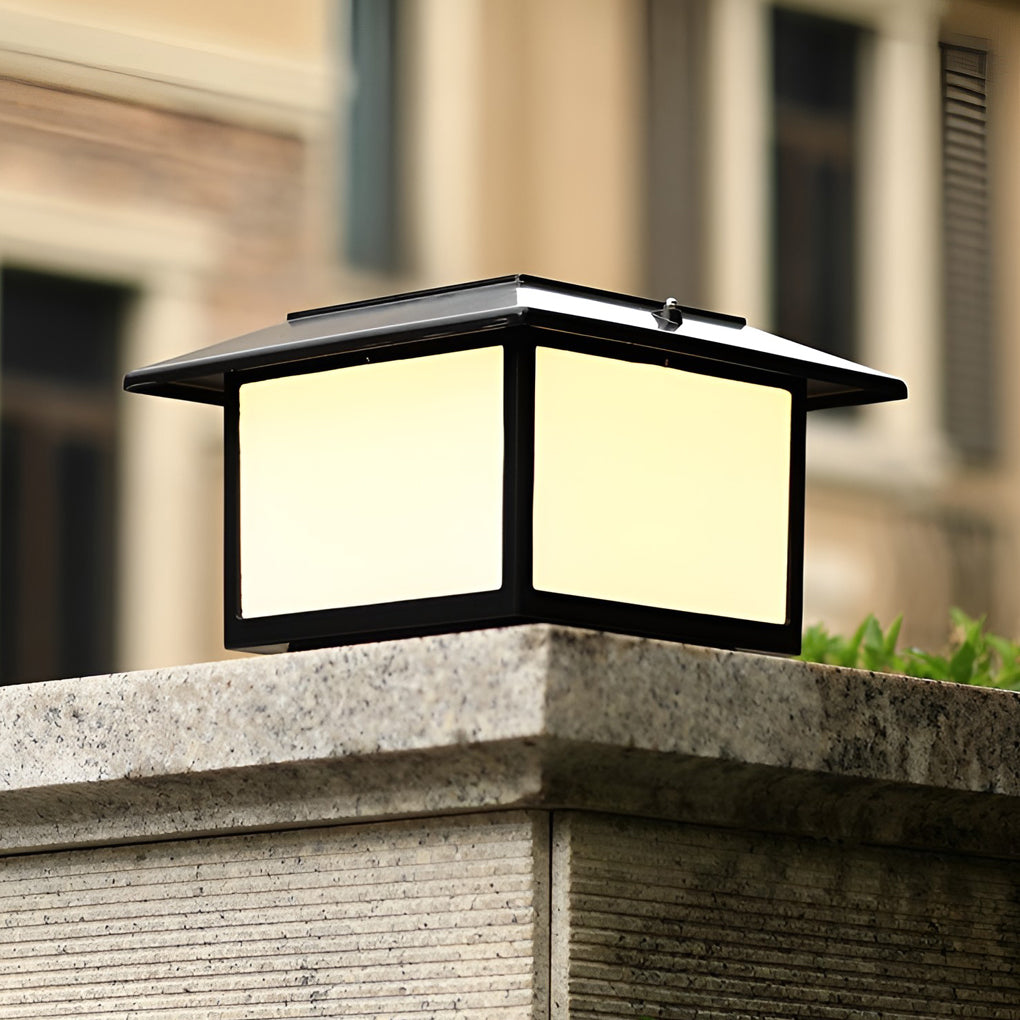 Allendale Square Pillar Light Solar or Hardwired Black