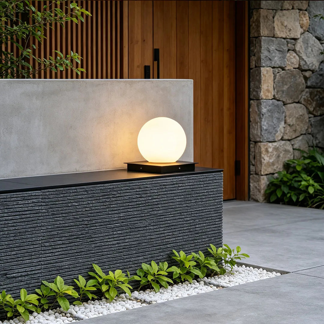 Lynton Outdoor Pillar Light Globe Cube or Cylinder Shade