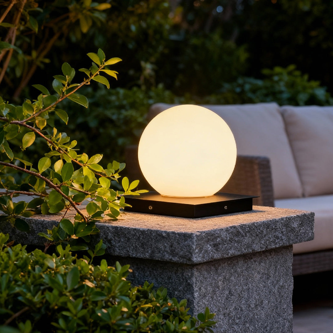 Lynton Outdoor Pillar Light Globe Cube or Cylinder Shade