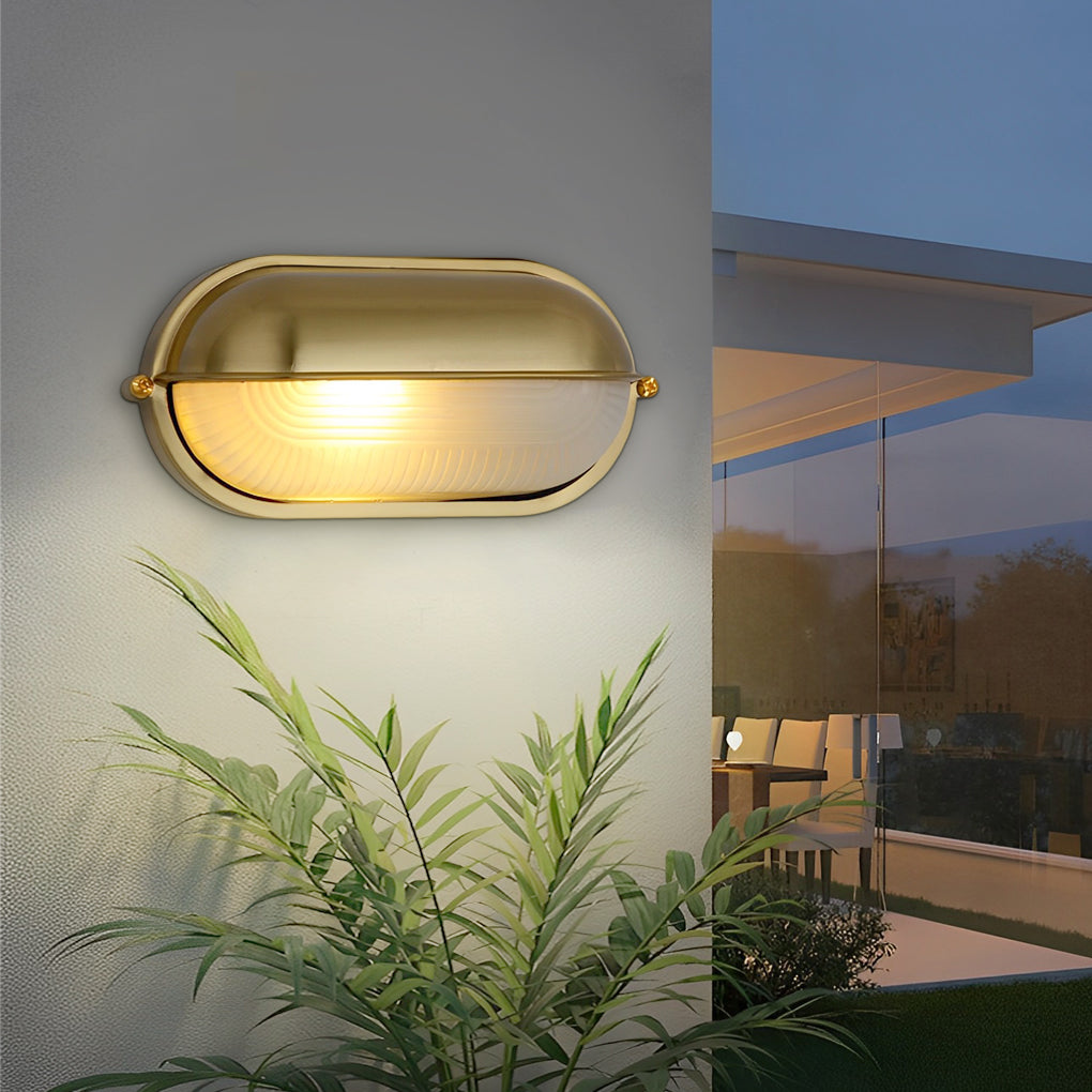 Corfe Oval Bulkhead Light Retro Industrial Wall Light