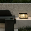 Tetbury Square Pillar Light Ribbed Glass Solar or Mains