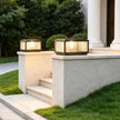 Tetbury Square Pillar Light Ribbed Glass Solar or Mains