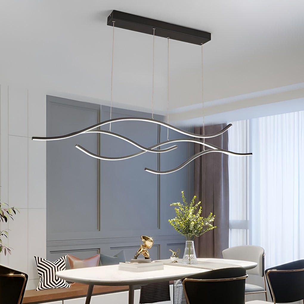 Buxton Wave LED Pendant Light Dimmable Metal Linear
