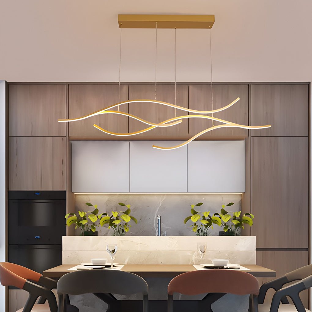 Buxton Wave LED Pendant Light Dimmable Metal Linear
