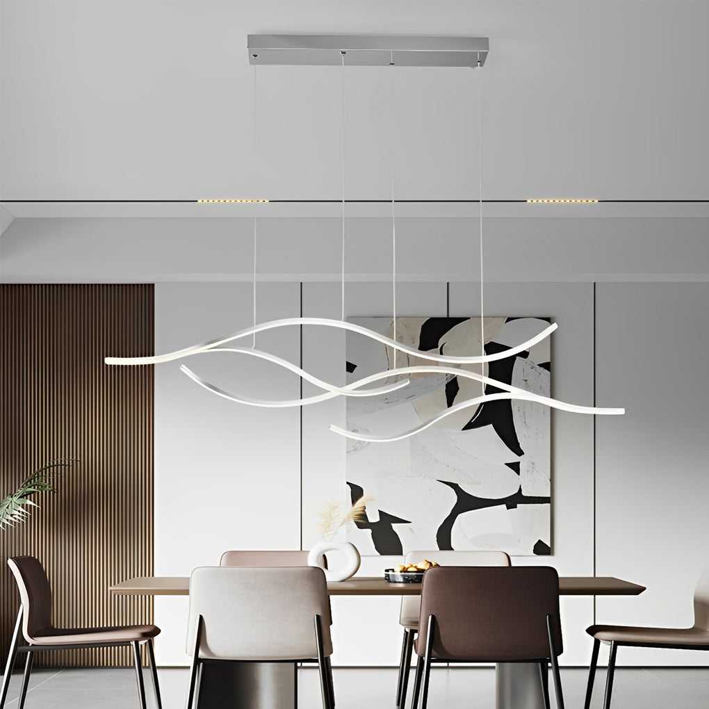 Buxton Wave LED Pendant Light Dimmable Metal Linear