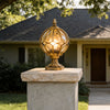 Masham Globe Pillar Light Clear Glass Retro Post Top Lamp