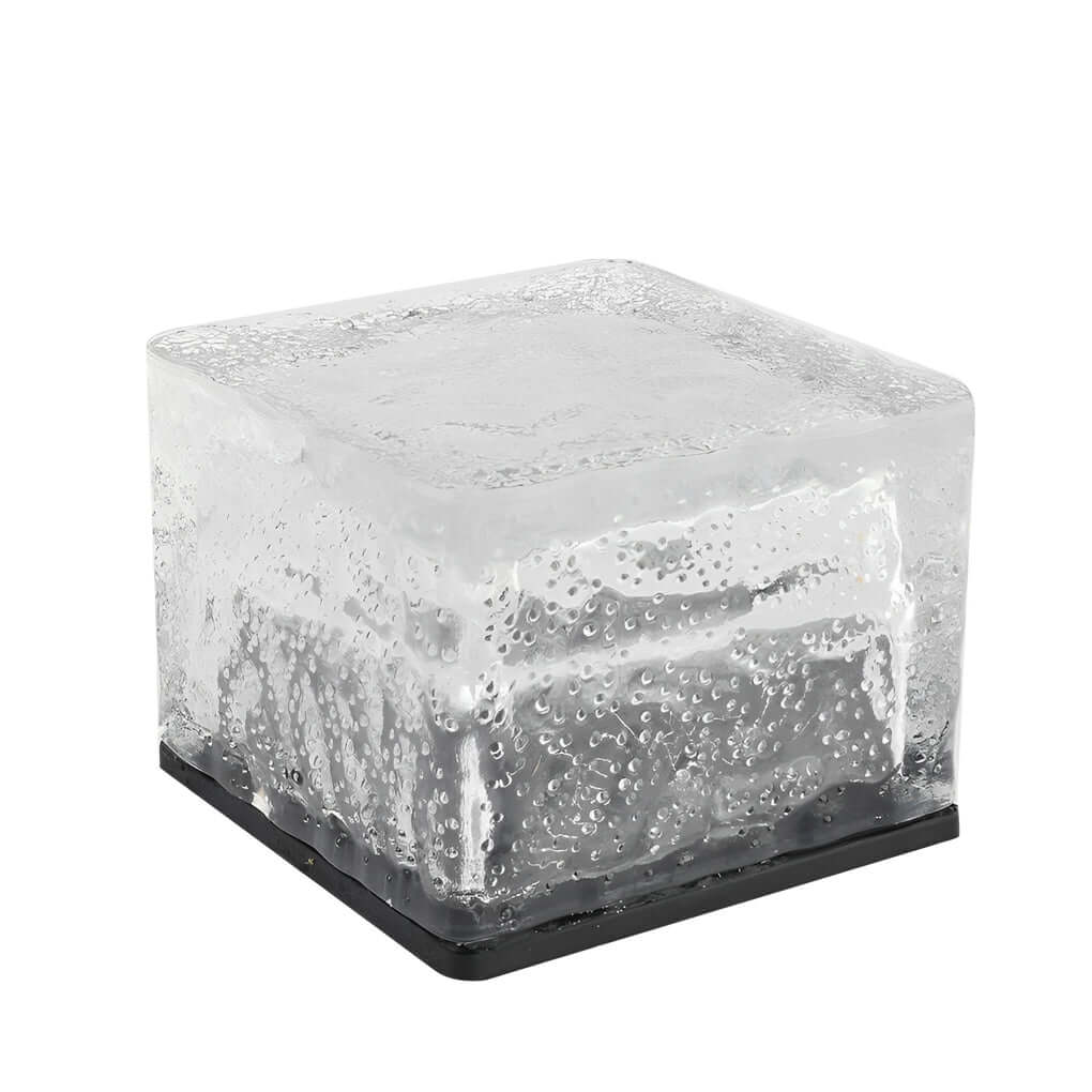 Reeth Solar Ice Cube Step Lights Set of 4 Crystal Glass