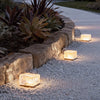 Reeth Solar Ice Cube Step Lights Set of 4 Crystal Glass