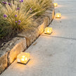 Reeth Solar Ice Cube Step Lights Set of 4 Crystal Glass
